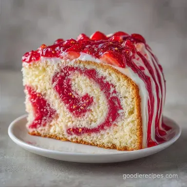 Strawberry Slice Poke Cake with Cake Mix