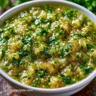 Tangy Green Salsa Recipe in 20 Minutes Recipe Card