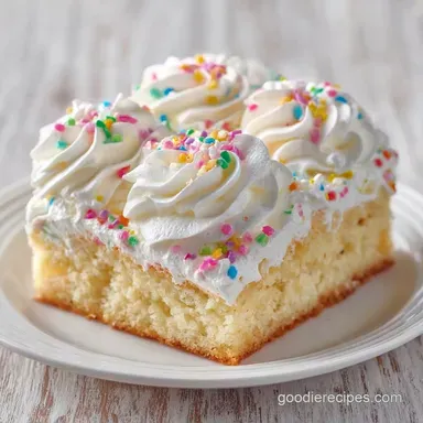 Whipped Cream Poke Cake with Pudding Recipe Card