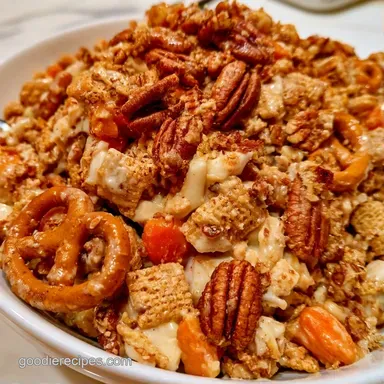 White Chocolate Fall Chex Mix for 12 Recipe Card