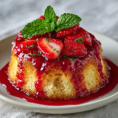 White Mix Jello Cake with Strawberry Recipe Card