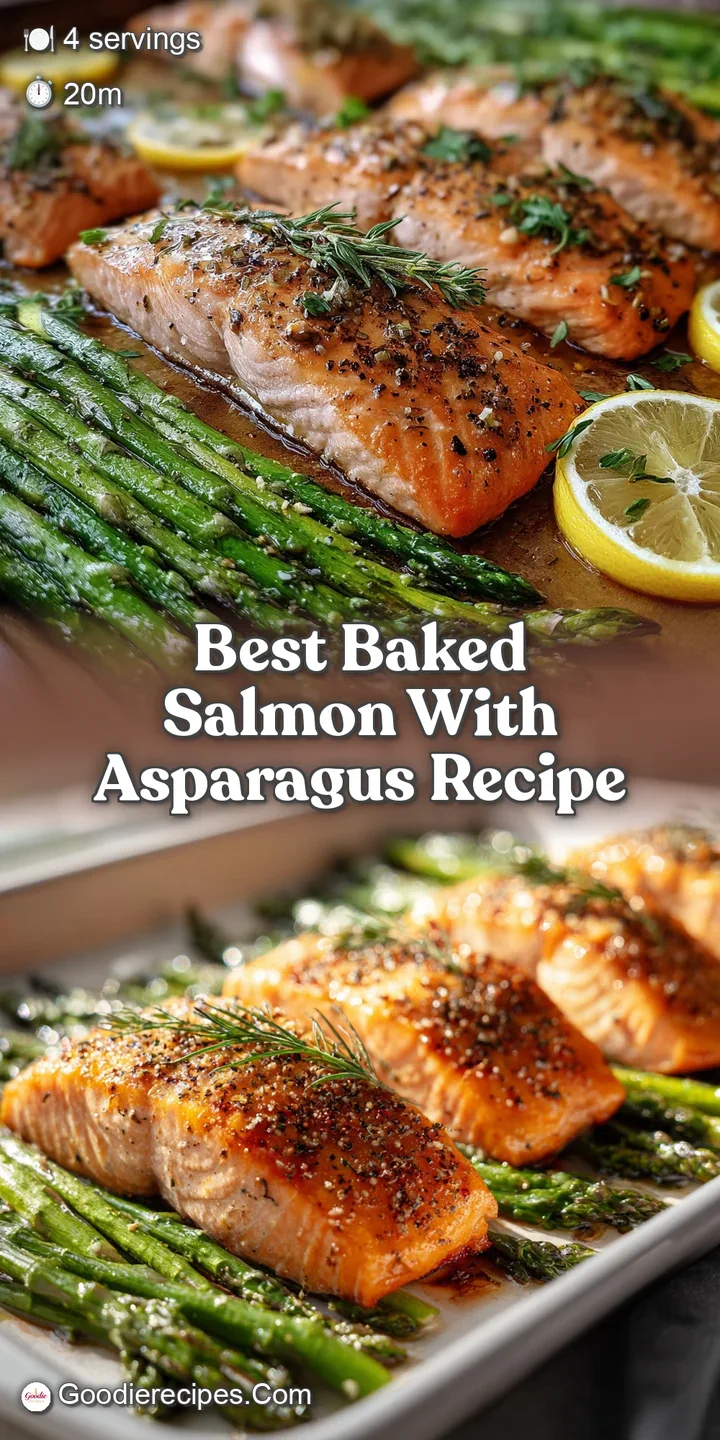 Close-up of moist, tender baked salmon with roasted asparagus; a tempting invitation to dig in and enjoy a flavorful meal.
