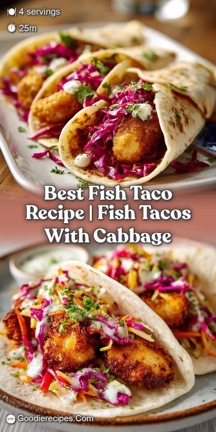 Extreme close-up of charred white fish topped with crunchy shredded cabbage and a glossy swirl of zesty lime crema.