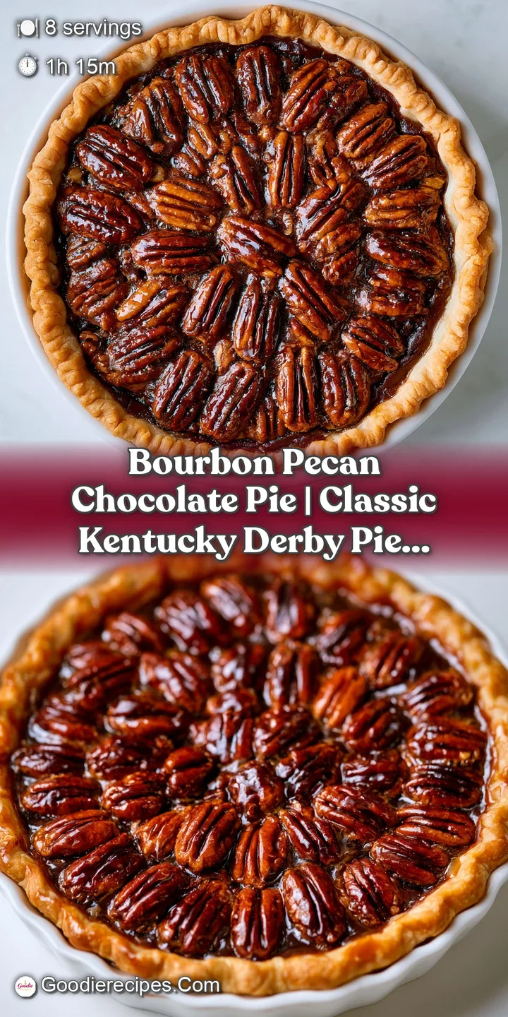 Extreme close-up of a glossy, fudgy chocolate center with crunchy golden pecans and a flaky, golden-brown pie crust.