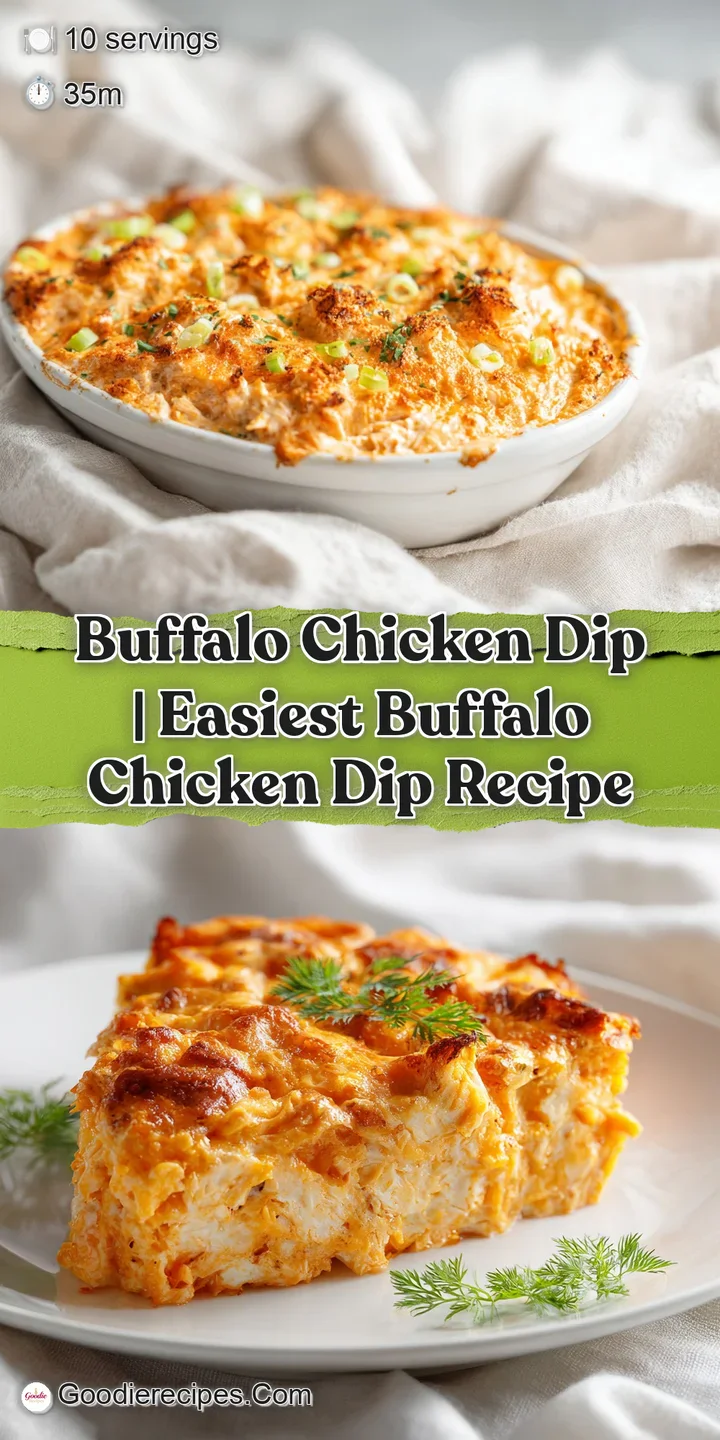 A close-up of a scoop of hot, gooey buffalo chicken dip, showcasing melted cheese strings and savory shredded chicken pieces.