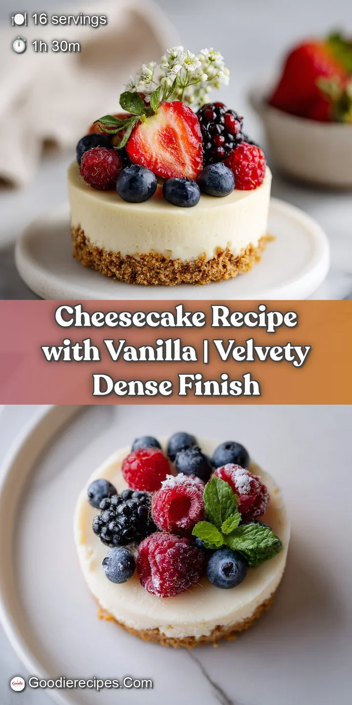 Close-up showcases the rich, dense texture of the cheesecake, its creamy color, and the slight wobble hinting at its perfe...