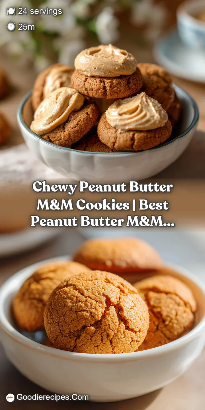 Close-up of a peanut butter cookie with melting M&Ms, highlighting the crinkled texture and gooey, delicious appearance.