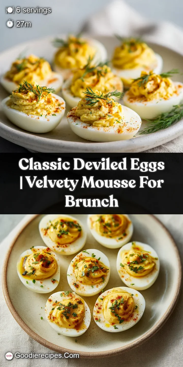 Close-up of a deviled egg, creamy filling with a dusting of paprika, smooth and rich texture, showcasing its appealing sur...