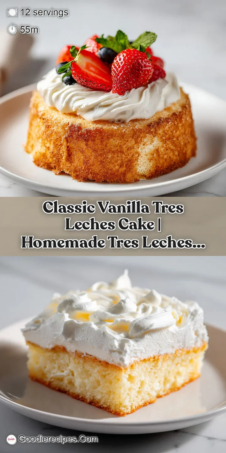 Close-up of a moist, porous cake absorbing milky liquid, crowned with soft cream peaks.