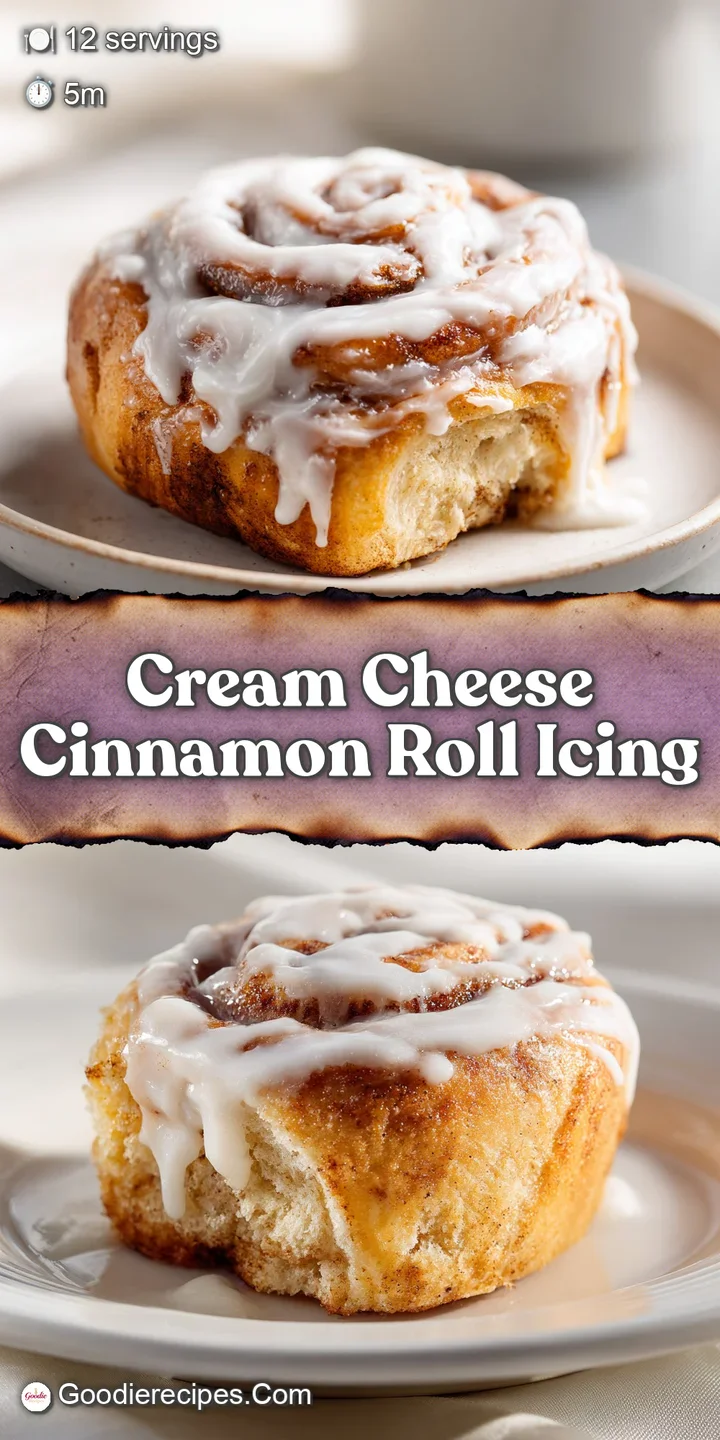 Close-up of glistening, sweet icing drizzled generously over the soft, textured surface of a freshly baked cinnamon roll.