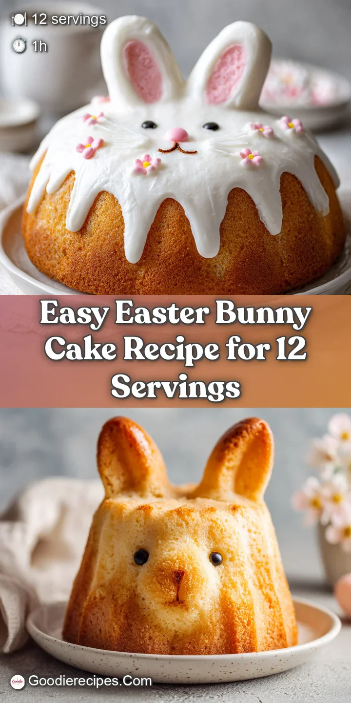 Close-up of the bunny cake's fluffy white frosting, adorned with vibrant sprinkles, creating a delightful Easter treat.