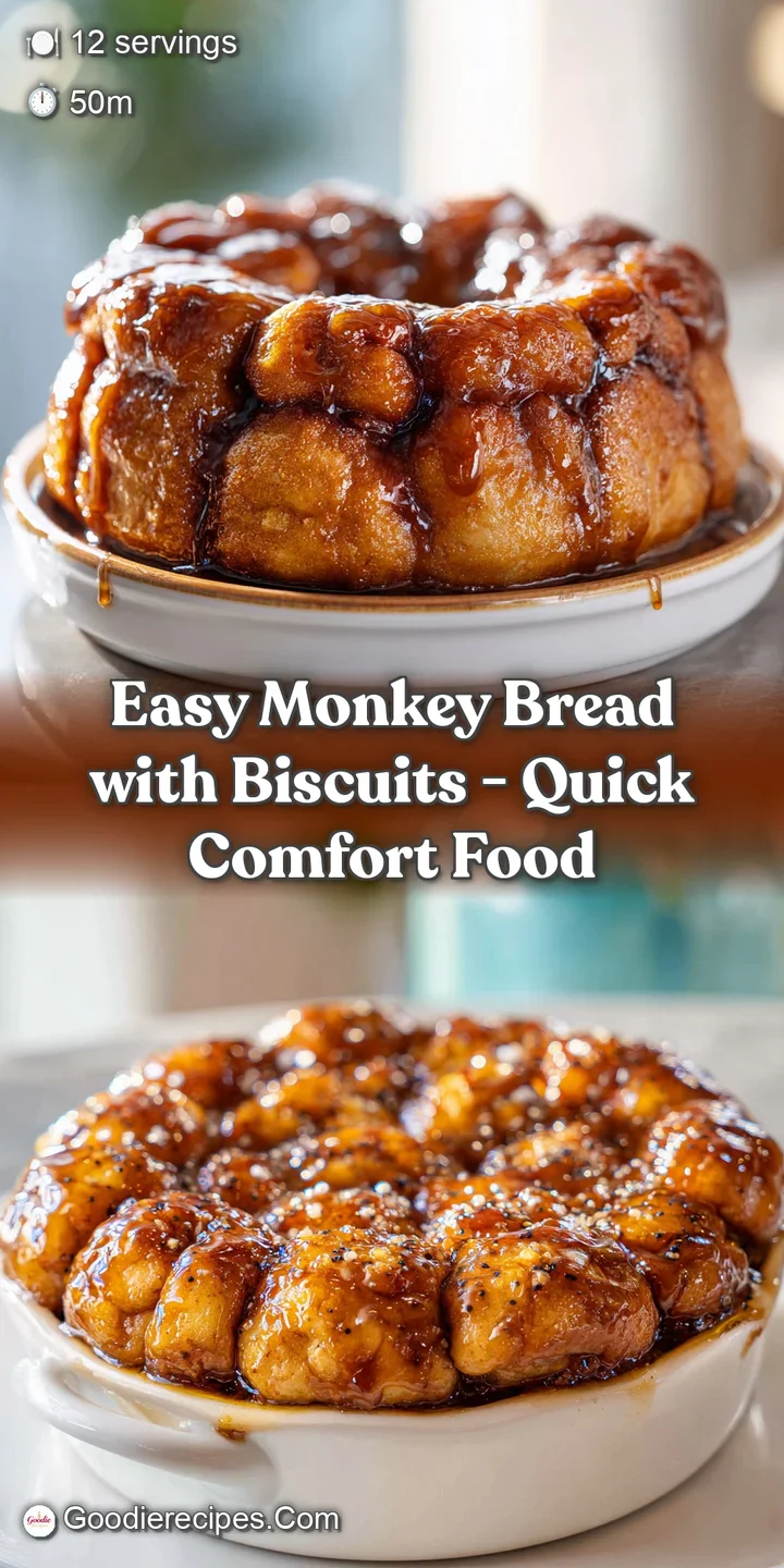 Close-up of sticky, gooey monkey bread with rich caramel drizzles. The light reflects off the sweet coating, highlighting ...