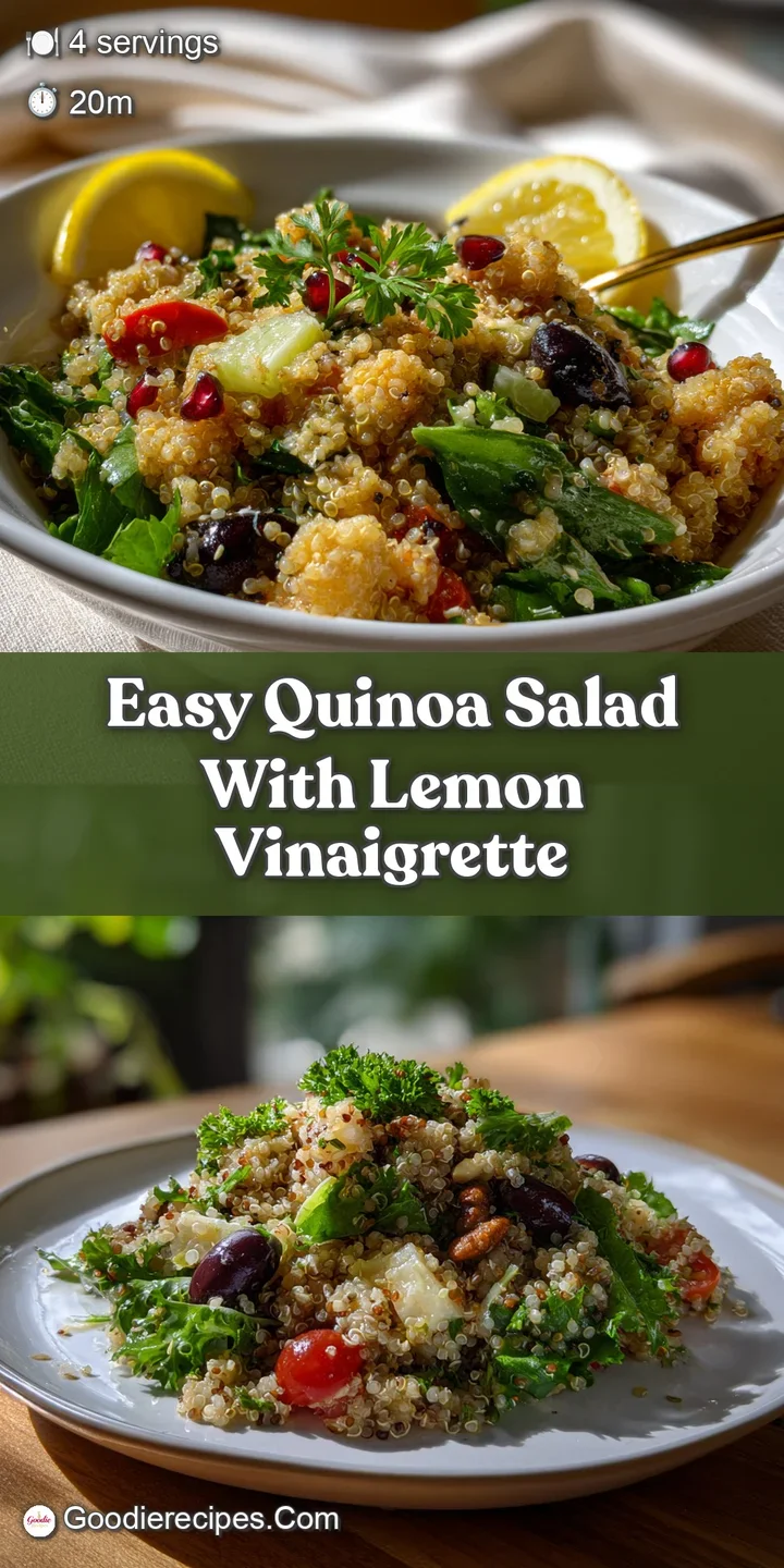 Close-up of quinoa salad highlighting the al dente texture of the quinoa and the fresh, juicy bite of the diced vegetables.