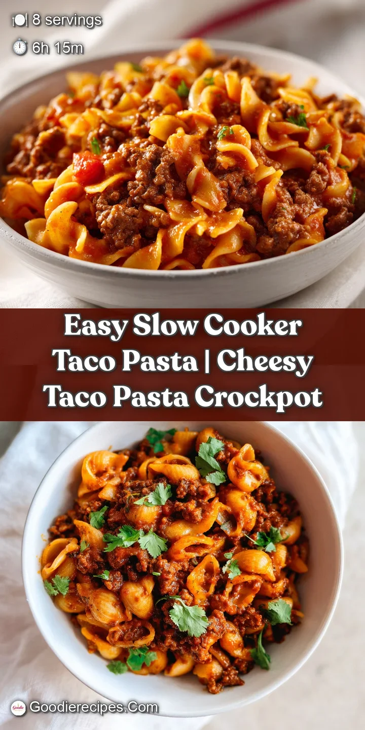 Macro shot of tender pasta spirals coated in a creamy taco sauce with bits of browned beef and melted cheese.