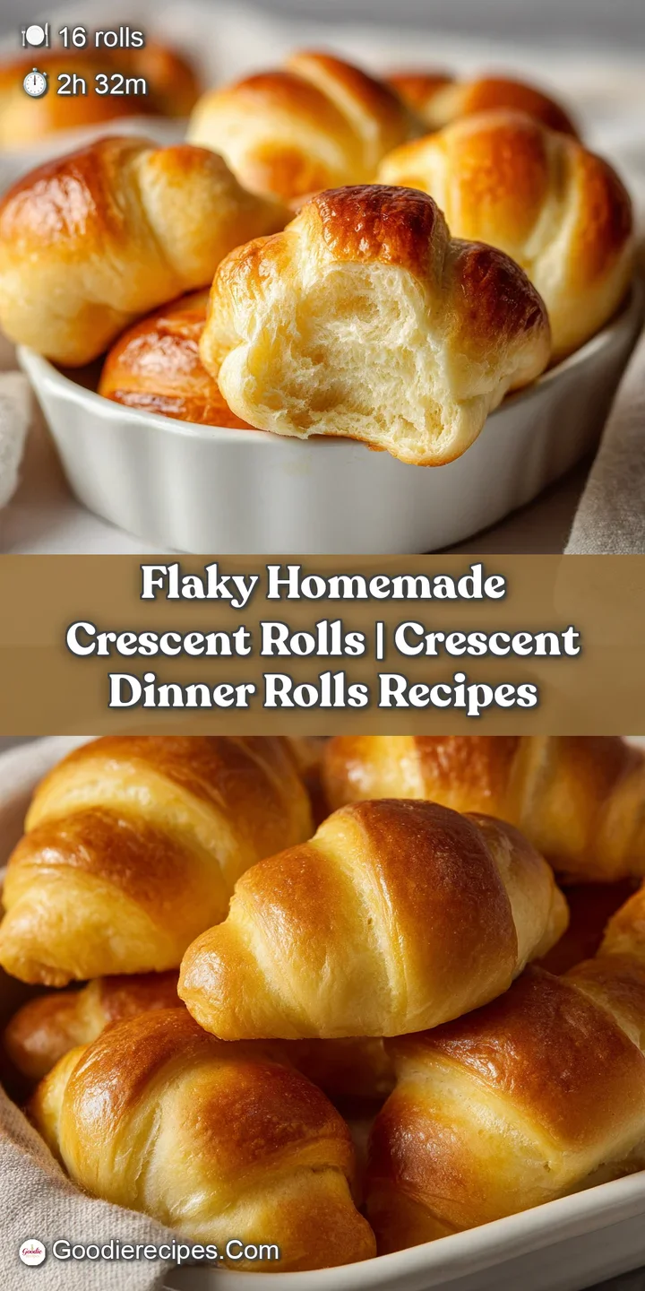 Close-up of a buttery, golden crescent roll; flaky crust and soft, airy texture are accentuated by the warm, inviting color.