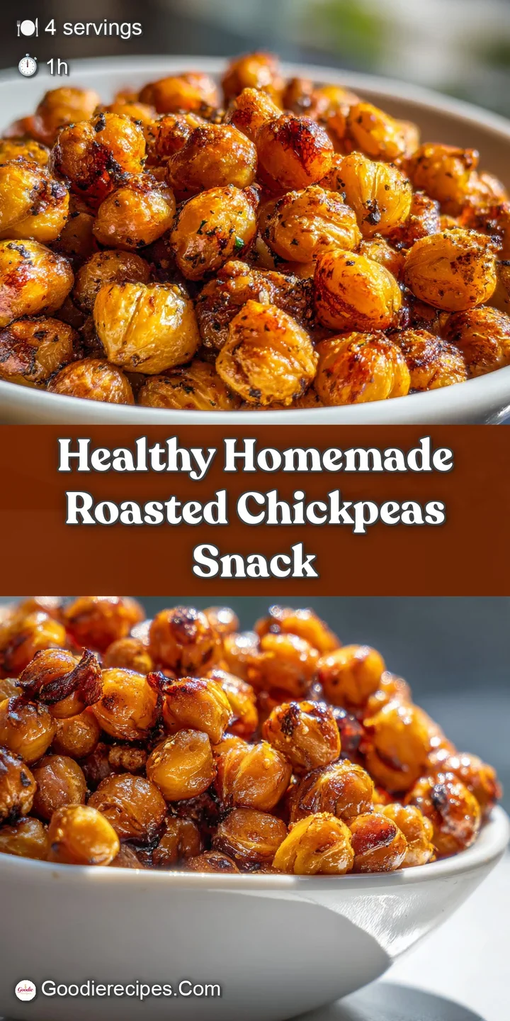 Close-up reveals crunchy texture of golden-brown roasted chickpeas. Seasoned with spices. A healthy, irresistible snack idea.