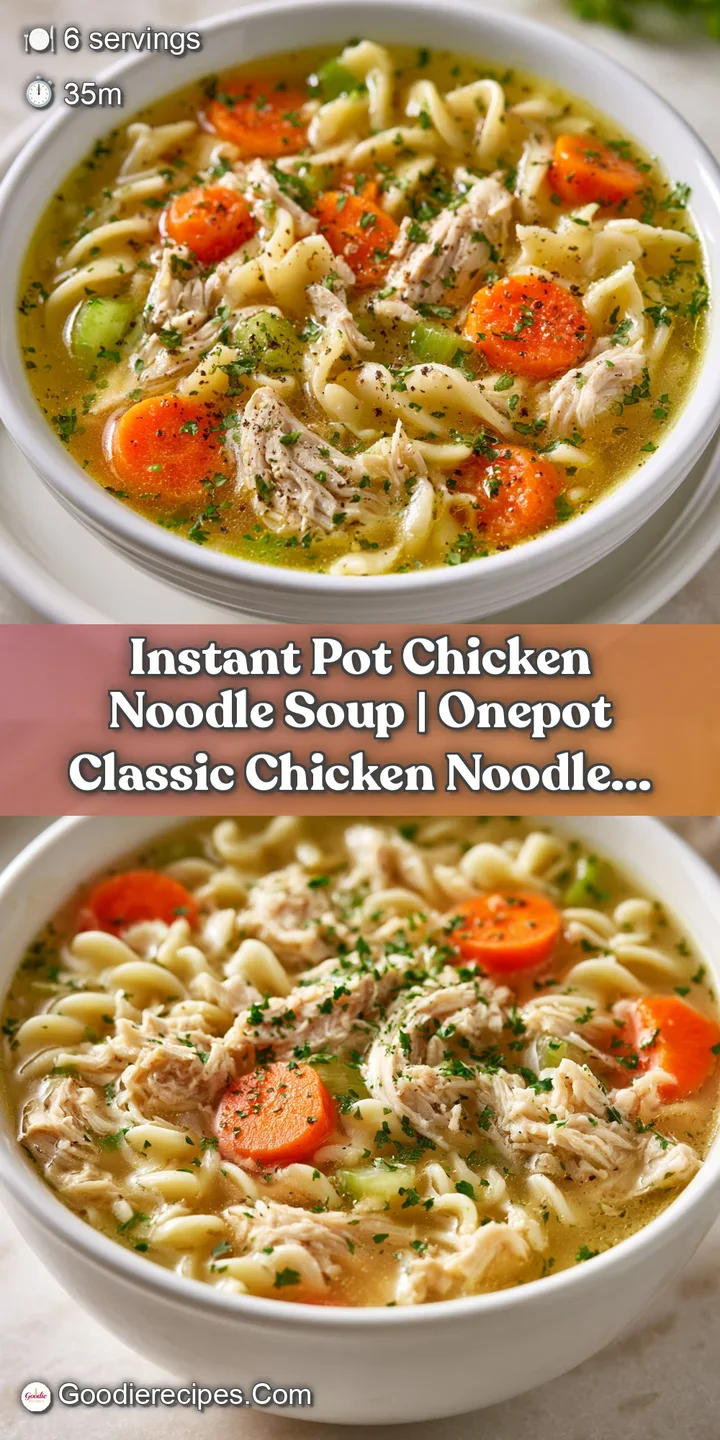 Macro shot of tender shredded chicken and soft noodles glistening in a rich, golden-yellow broth with fresh herbs.