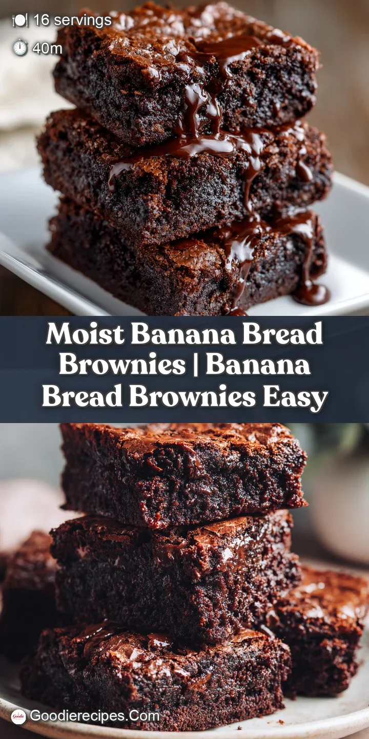 Close-up shot of a soft, moist banana brownie with gooey melted chocolate chunks visible throughout the freshly baked treat.