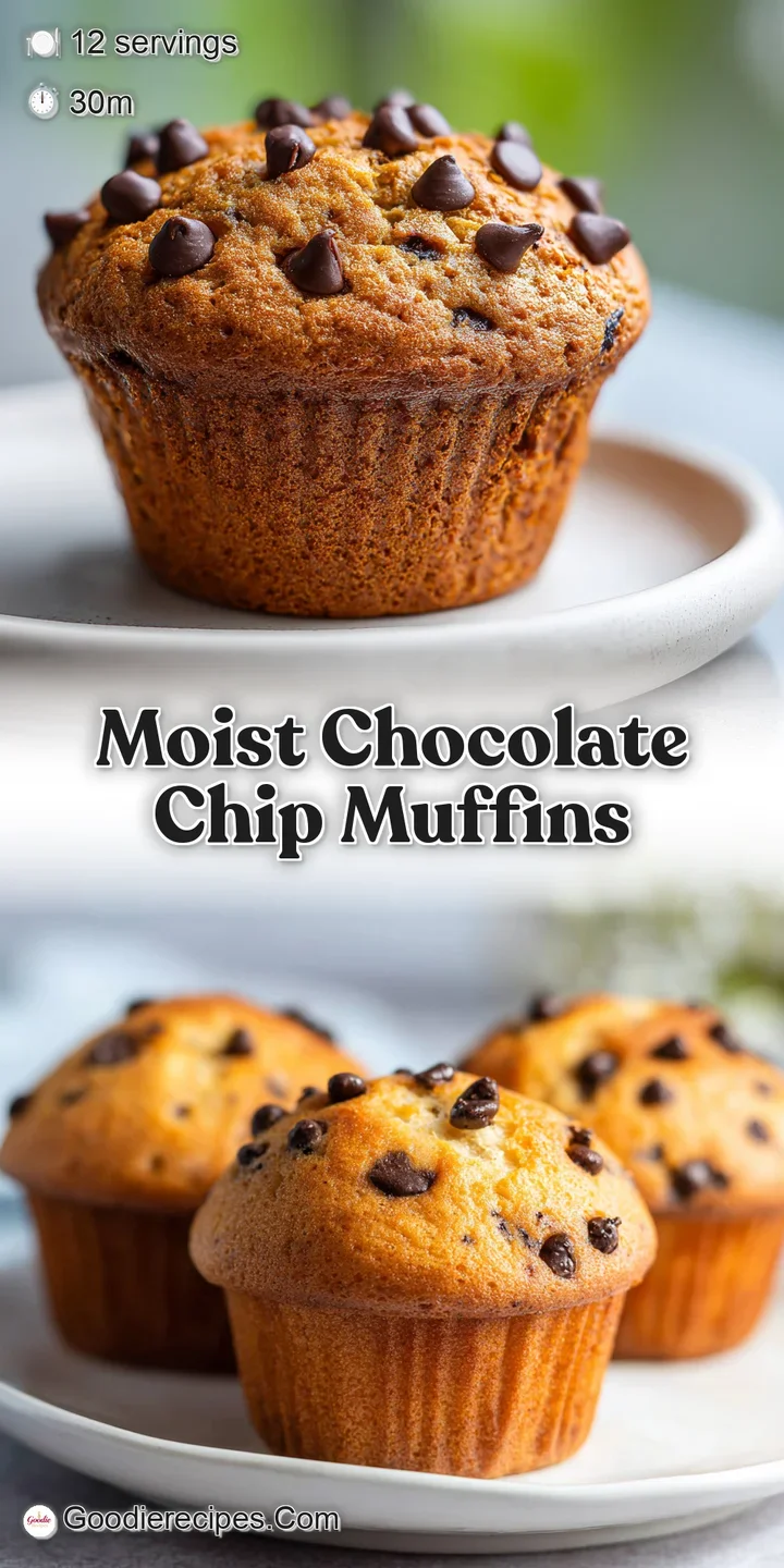 Close-up of a fluffy chocolate chip muffin revealing melted pools of chocolate and a subtly cracked, sugar-dusted crust.