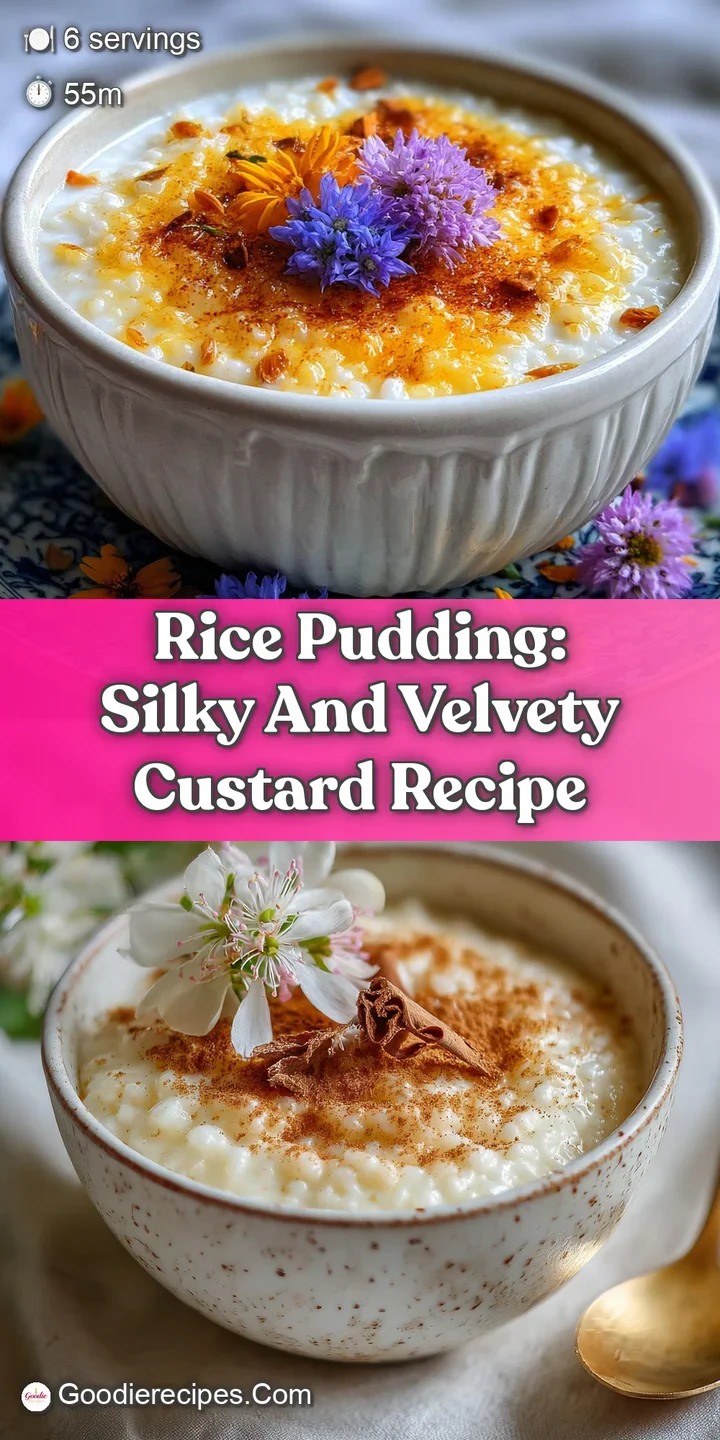 Close-up reveals the shimmering, glossy surface of creamy rice pudding, generously dusted with fragrant, reddish-brown cin...
