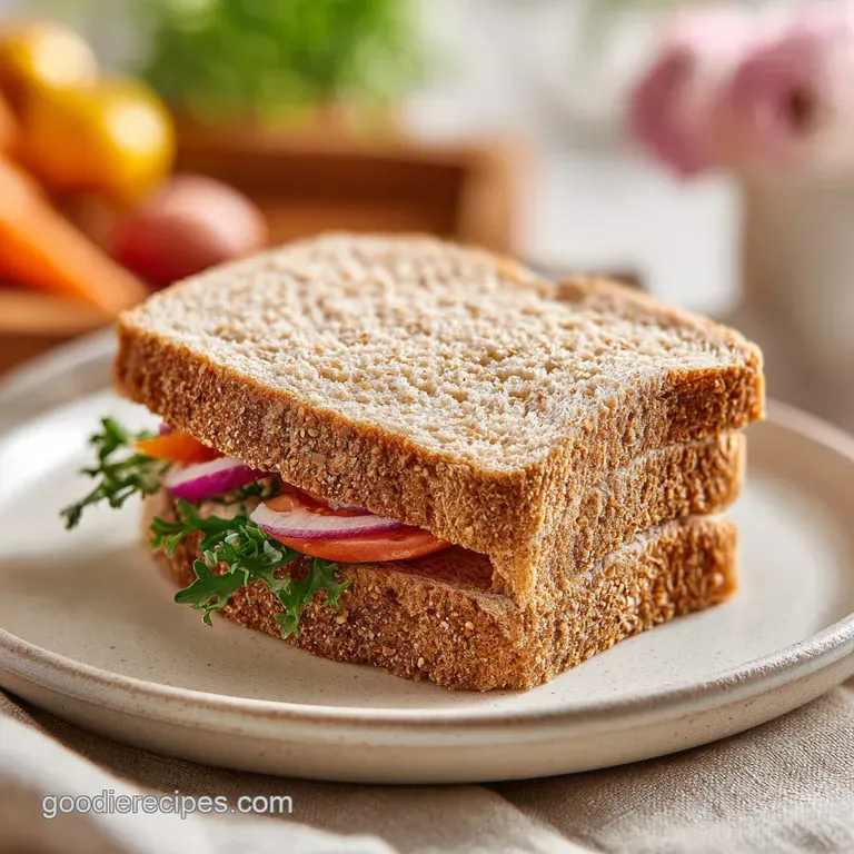 Slices of hearty wheat bread on a wooden board, paired with creamy butter. Simple elegance, rustic charm, and wholesome ap...