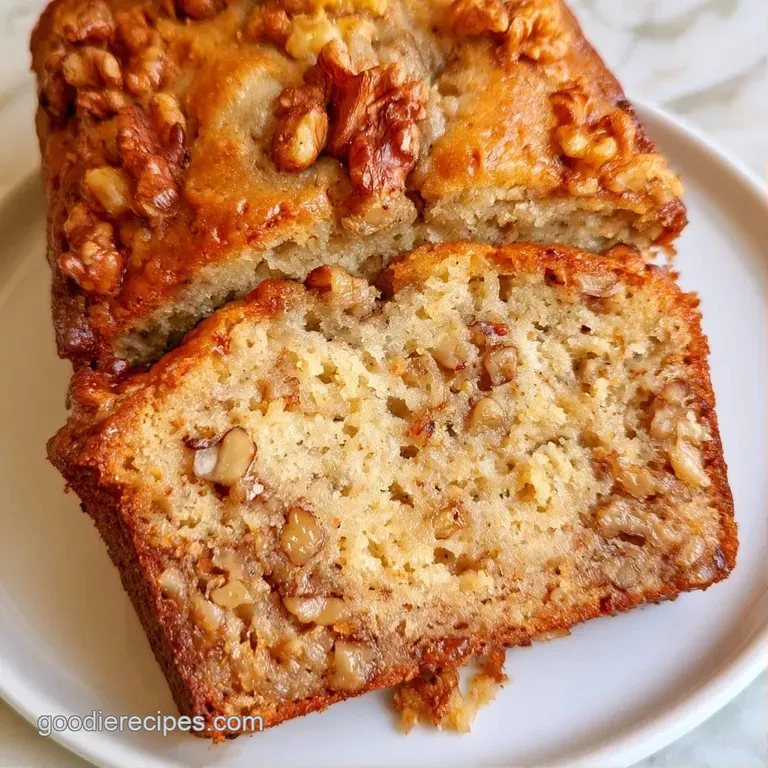 Golden-brown cake slice on a white plate, topped with a melting pat of salted butter and a drizzle of honey.