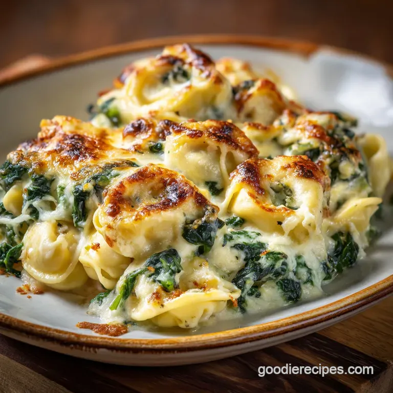 Cheesy Tortellini Spinach Bake: Silky Cream Sauce