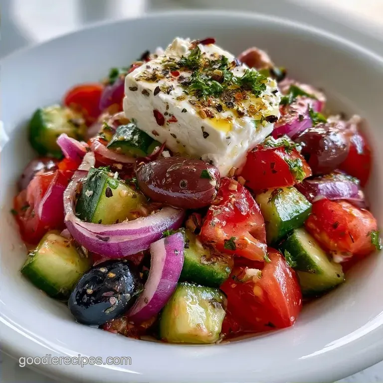 Classic Greek Salad with Feta Cheese