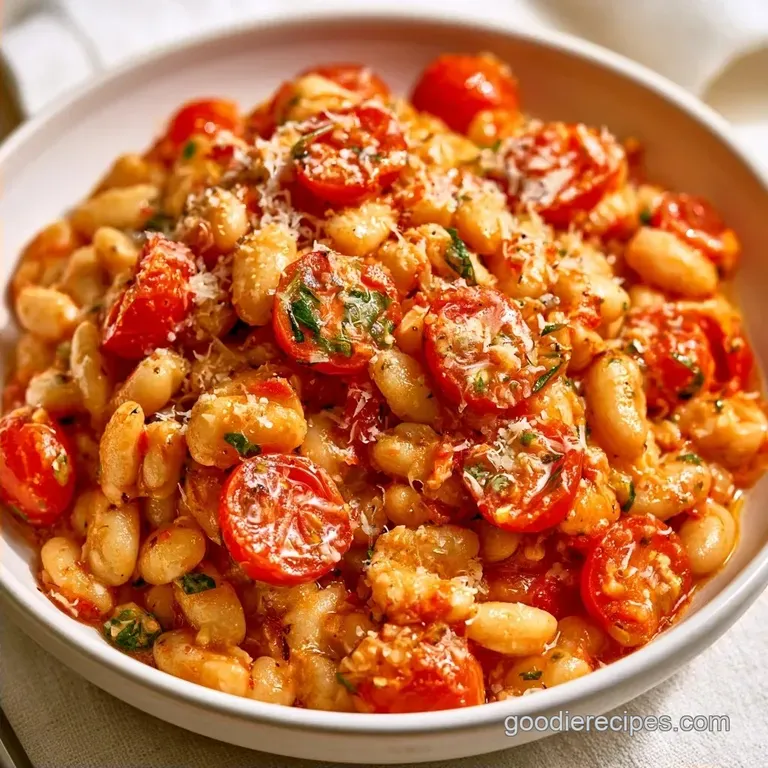 Garlic Parmesan White Beans with Tomatoes