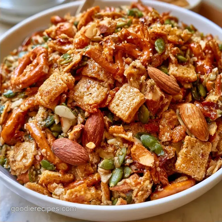 Healthy Fall Chex Mix: Cinnamon Maple Glazed