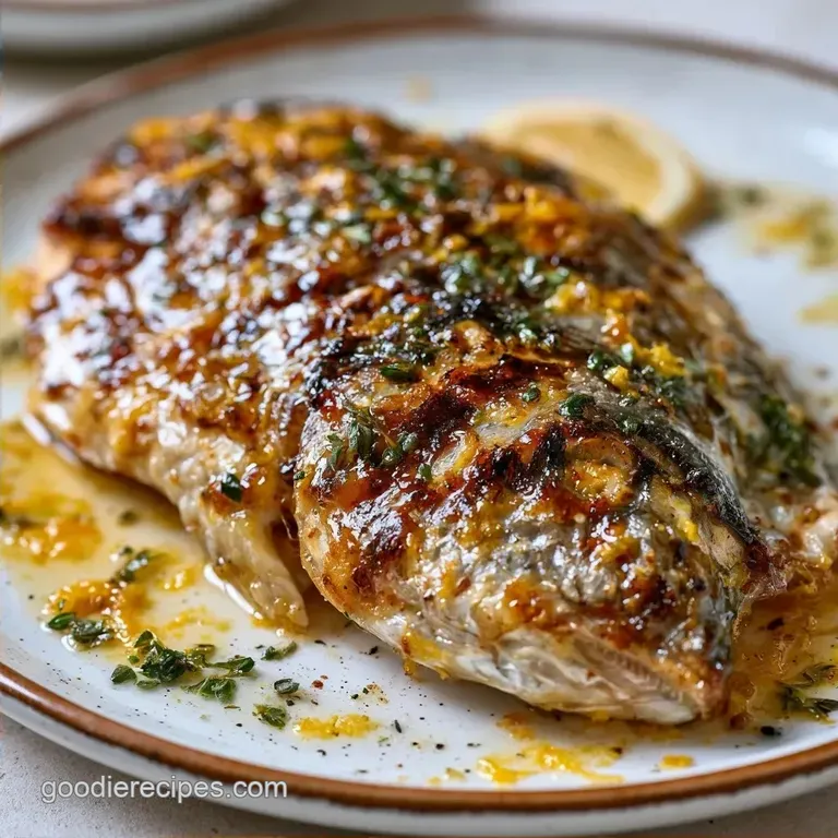 Lemon Olive Oil Grilled Fish with Fresh Garlic