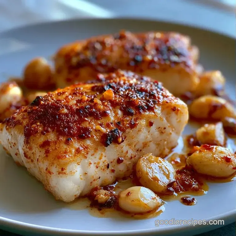 Seared white fish fillets atop a bed of vibrant saut&eacute;ed spinach with a drizzle of golden butter sauce.