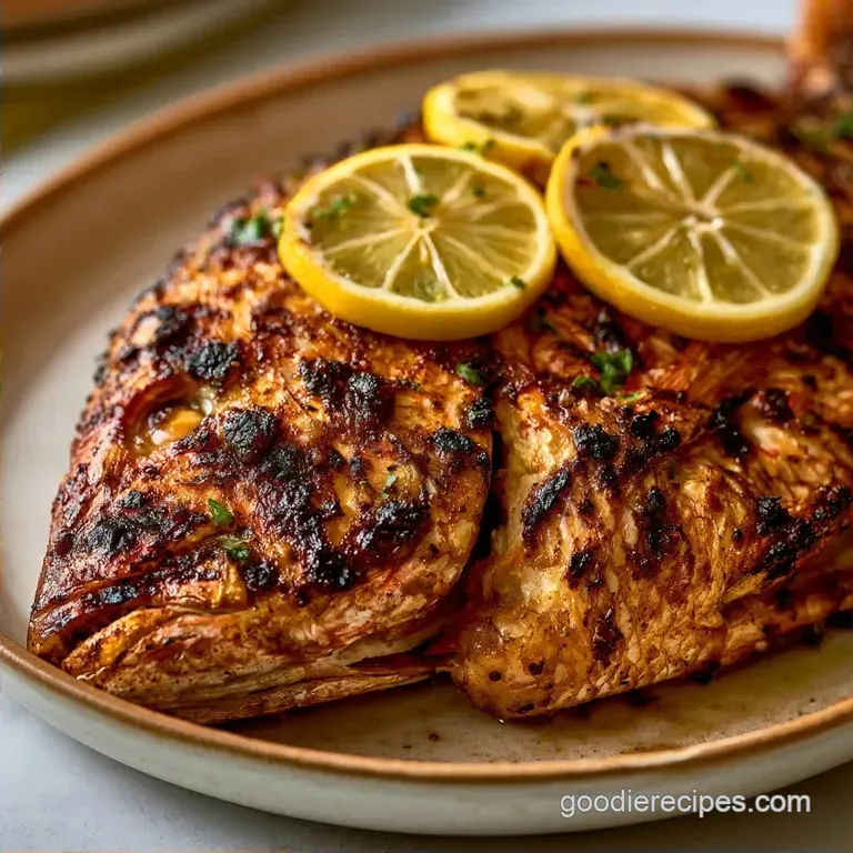 Oven Grilled Whole Fish with Lemon