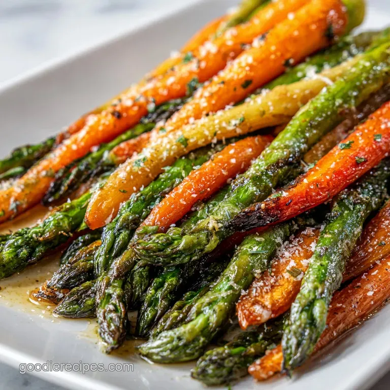Roasted Asparagus and Carrots: Honey Garlic Glaze