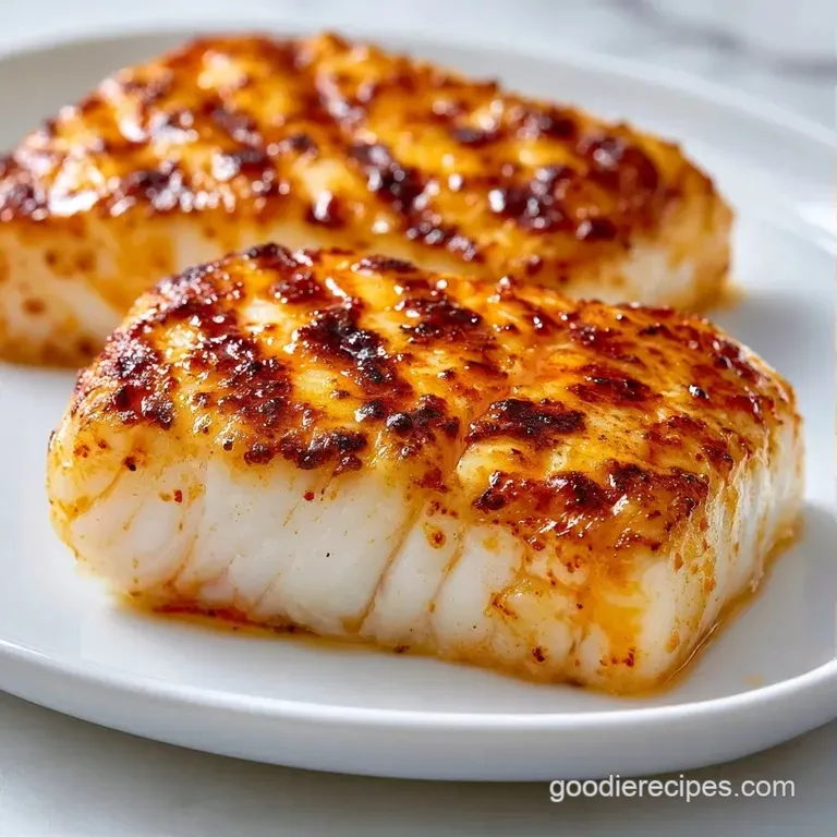 Perfectly charred white fish fillet atop a swirl of vibrant pea puree, garnished with microgreens and lemon.