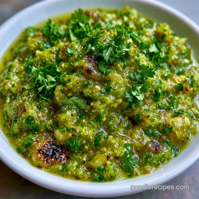 A rustic bowl of chunky green dip surrounded by crispy golden tortilla chips on a dark, slate-grey surface.