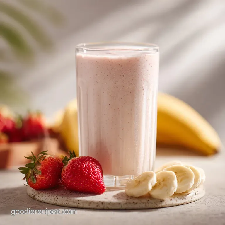 Breakfast Smoothie Recipe with Strawberry and Banana